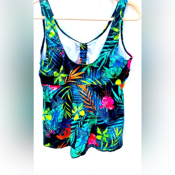MARZXIN Tankini Swim Women Floral Two Pieced Tank Top W Boy Shorts M-L/12-14 - Picture 3 of 7